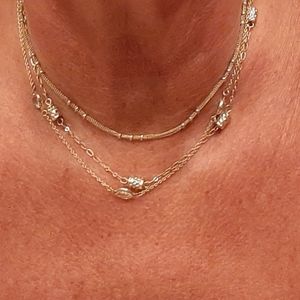 Triple strand Lia Sophia necklace 17" (gold)